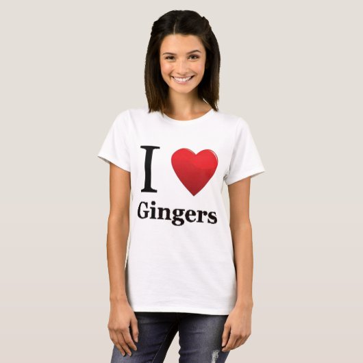 I Love Gingers T Shirt (Voorkant volledig)