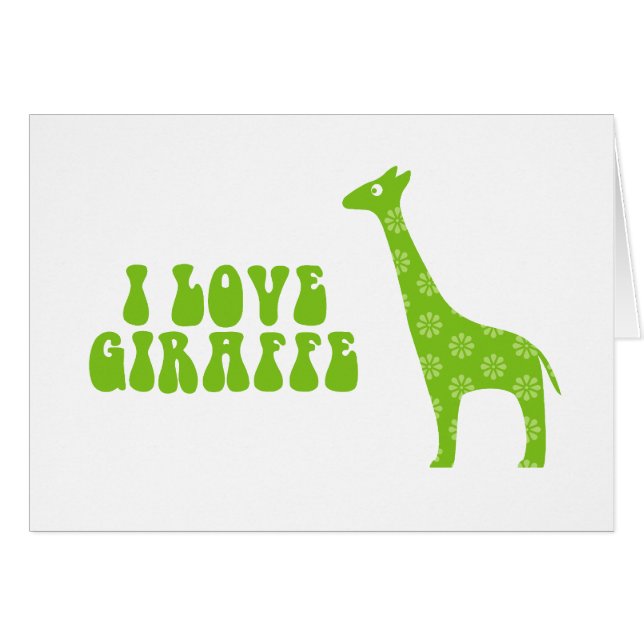 I Love Giraffe (Green) (Voorkant Horizontaal)