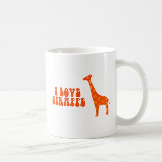 I Love Giraffe (Oranje) Koffiemok (Rechts)