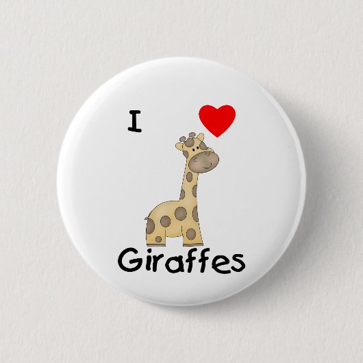 I Love Giraffes (2) Ronde Button 5,7 Cm (Voorkant)