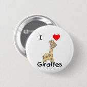 I Love Giraffes (2) Ronde Button 5,7 Cm (Voorkant /achterkant)