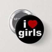 I Love Girls Black Button (Voorkant /achterkant)