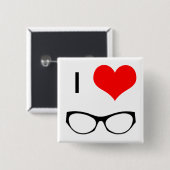 I Love Glasses Button (Voorkant /achterkant)