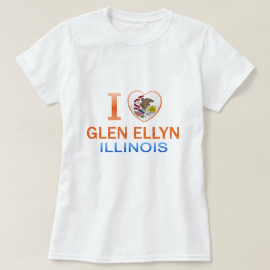 I Love Glen Ellyn, IL T-shirt (Design voorkant)
