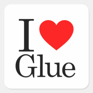 I Love Glue Vierkante Sticker