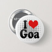 I Love Goa Ronde Button 5,7 Cm (Voorkant /achterkant)
