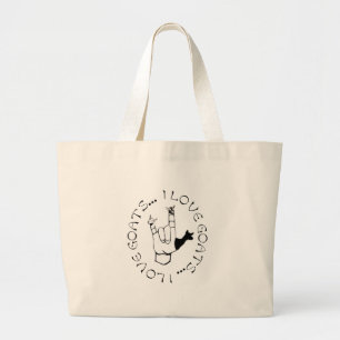 I Love Goats ASL Sign Language Hand Symbol Grote Tote Bag