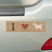 I Love Goats Rustic Burlap Bumpersticker (Op auto)