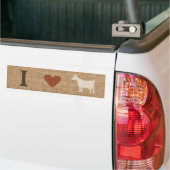 I Love Goats Rustic Burlap Bumpersticker (Op Truck)