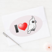 I Love Goffin's Cockatoos Ovale Sticker (Envelop)