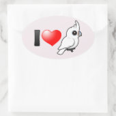 I Love Goffin's Cockatoos Ovale Sticker (Tas)