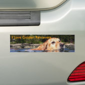 I Love Golden Retrievers - Bumpersticker (Op auto)
