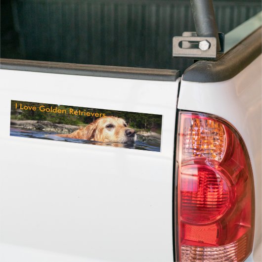 I Love Golden Retrievers - Bumpersticker (Op Truck)
