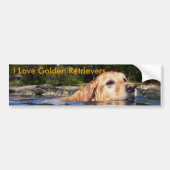 I Love Golden Retrievers - Bumpersticker (Voorkant)