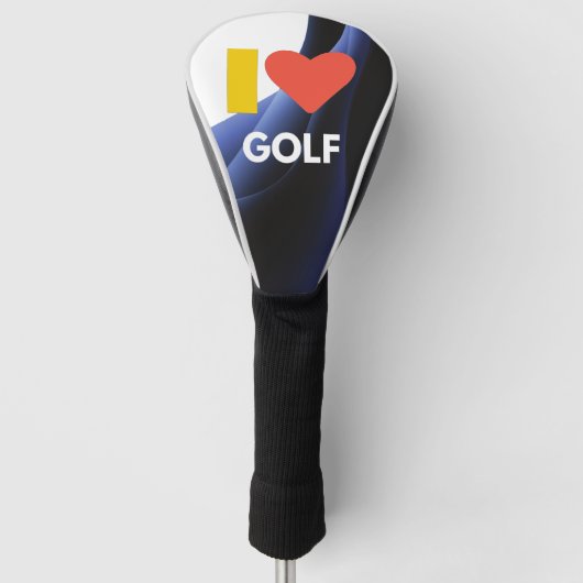 I Love Golf Head Hoesje Golfheadcover (Voorkant)