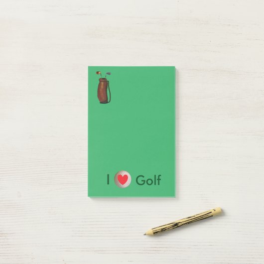 "I Love Golf" Post-it® notes 4 x 6 (Op bureau)