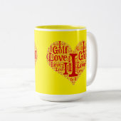 I Love Golf - Two-Tone Coffee Mok (Voorkant rechts)