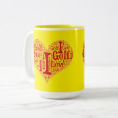I Love Golf - Two-Tone Coffee Mok (Voorkant links)