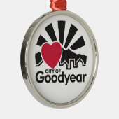I Love Goodyear Glass and Metal Ornament (Rechts)
