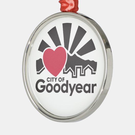 I Love Goodyear Glass and Metal Ornament (Links)