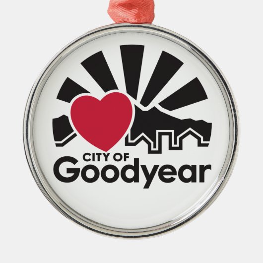 I Love Goodyear Glass and Metal Ornament (Voorkant)