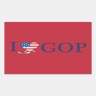 "I Love GOP" Rechthoek Stickers
