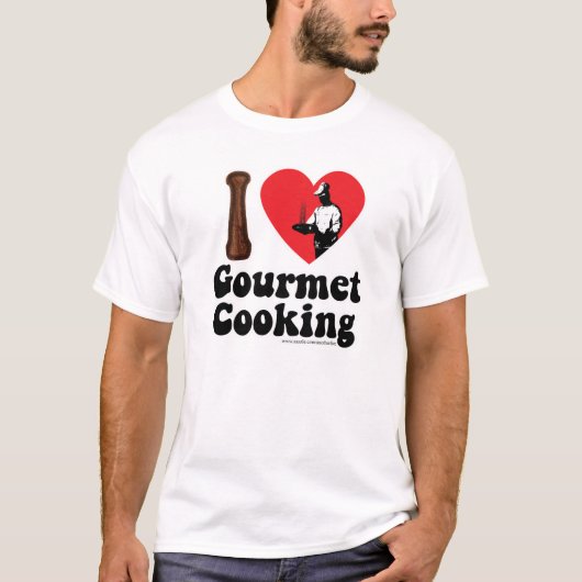 I Love Gourmet Cooking Heart Logo Design T-shirt (Voorkant)