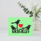 I Love Grackles Briefkaart (Staand voorkant)