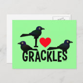 I Love Grackles Briefkaart (Voorkant / Achterkant)