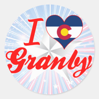 I Love Granby, Colorado Ronde Sticker