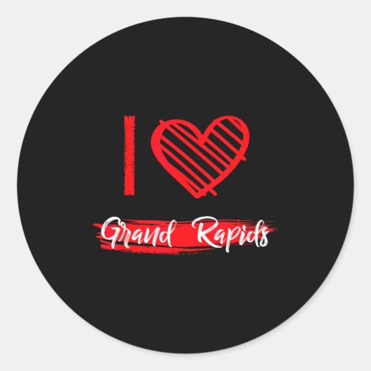 I Love Grand Rads I Heart Grand Rads  Ronde Sticker (Voorkant)