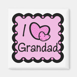 I Love Grandad Cute T-Shirt Magneet