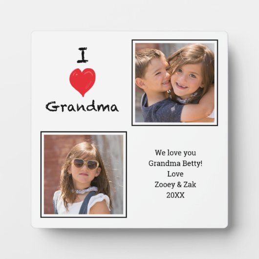 I Love Grandma 2 Photo Plaque Fotoplaat (Voorkant)