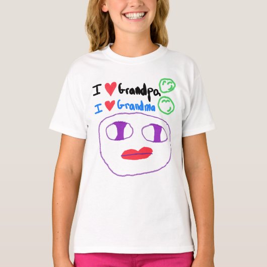 I Love Grandma and Grandpa Kinder T shirt (Voorkant)