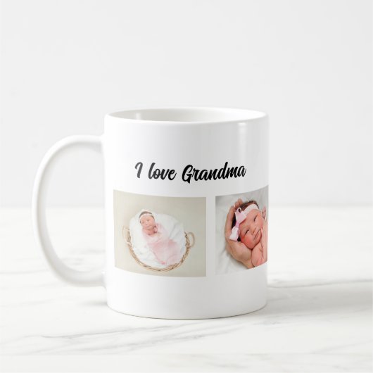 I Love Grandma Custom Photo Mok (Links)