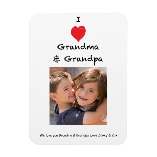I Love Grandma en Grandma Photo Magnet Keepomwille Magneet (Verticaal)