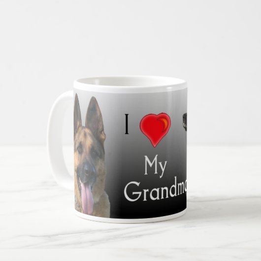 I Love Grandma German Shepherd Koffiemok (Voorkant links)