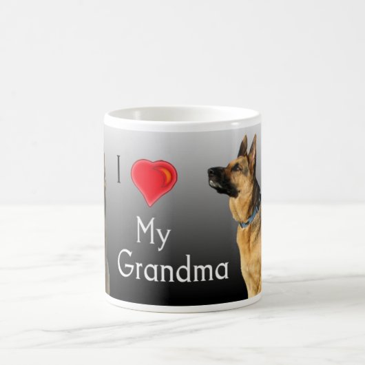 I Love Grandma German Shepherd Koffiemok (Center)