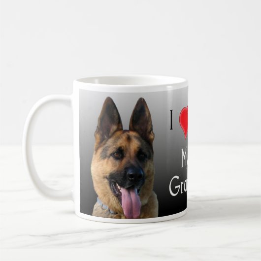 I Love Grandma German Shepherd Koffiemok (Links)