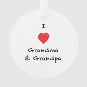 I Love Grandma & Grandpa 2 Sided Photo Ornament