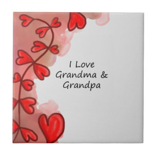 I Love Grandma & Grandpa Tegeltje