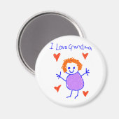 I Love Grandma Magneet (Voorkant / Achterkant)
