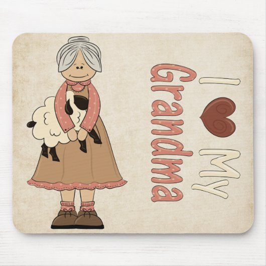 I Love Grandma Mousepad Muismat (Voorkant)
