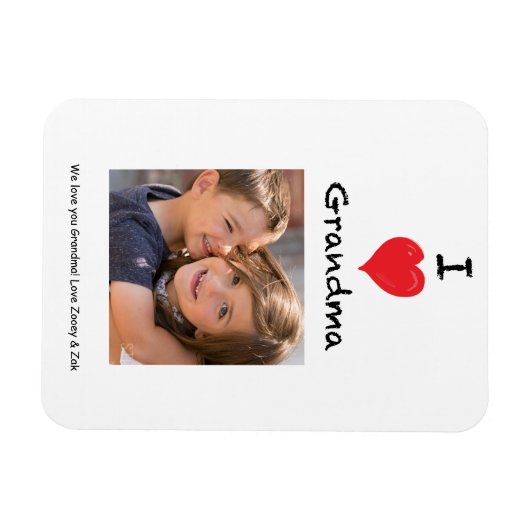 I Love Grandma Photo Magnet Keepomwille Magneet (Horizontaal)