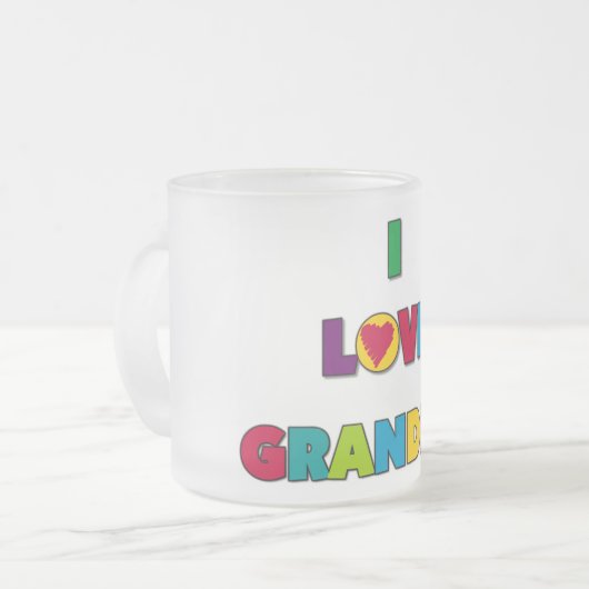 I Love Grandma T-shirts and Gifts Matglas Koffiemok (Voorkant links)