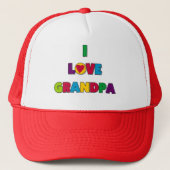 I Love Grandpa Tshirts and Gifts Trucker Pet (Voorkant)