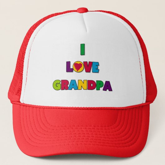 I Love Grandpa Tshirts and Gifts Trucker Pet (Voorkant)