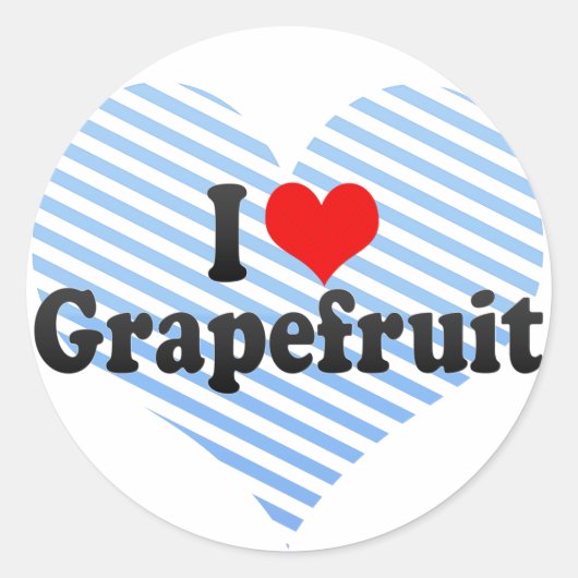 I Love Grapefruit Ronde Sticker (Voorkant)