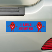 I Love Grapes Bumpersticker (Op auto)