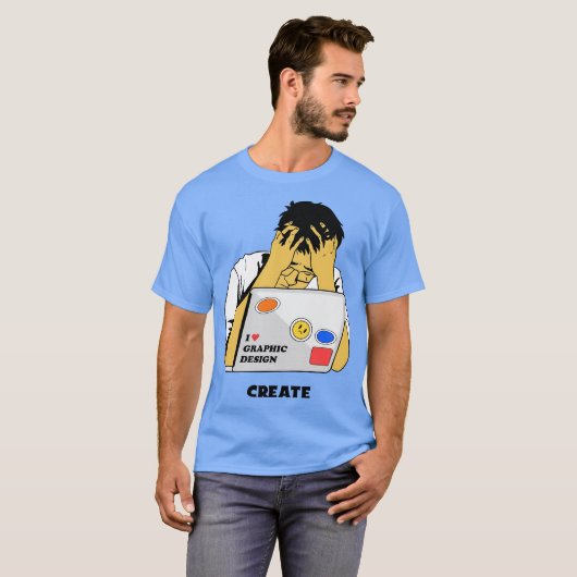 I Love Graphic Design T-shirt (Voorkant volledig)